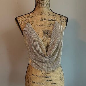 Fashion Jewelry Gold Chainmail Top